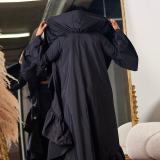 Solid Color Ruffles Shawl Coat OD-8744