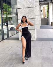 Sexy Hollow Out High Split Maxi Dress QODY-6063