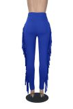 High Waist Print Tassel Solid Color Pants GFMA-034