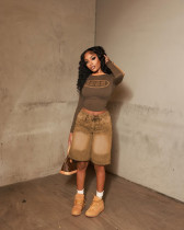 Loose Casual Tassel Denim Shorts QXTF-8506