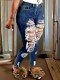 Fashion Denim Holes Pencil Jeans GXJF-6904