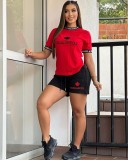 Casual Print Short Sleeve Two Piece Short Set GYSF-5215