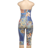Fashion Floral Print Skinny Jumpsuit DLSF-K24Q62190