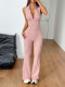 Sport Zipper Solid Color Wide Leg Pant Suit GZYU-K2529179