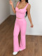 Solid Color Sport Vest Two Piece Pants Set GZYU-D2419012