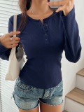 Solid Color Long Sleeve T Shirt GZYU-D2522012
