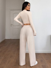 Yoga Sport Long Sleeve Wide Leg Pants Suit GZYU-D2439009