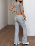 Solid Color Sport Tank Tops Two Piece Pants Set GZYU-D2419020