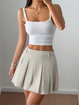 Solid Color Pleated Half Body Skirt GZYU-D2520009