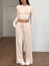 Yoga Sport Long Sleeve Wide Leg Pants Suit GZYU-D2439009