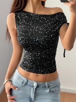 Polka Dot Sleeveless T-Shirt GZYU-ZK2434043