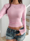 Solid Color Long Sleeve T Shirt GZYU-D2524007