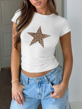 Leopard Print Short Sleeve T Shirt GZYU-K2512063