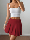 Solid Color Pleated Half Body Skirt GZYU-D2520009