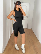 Sleeveless Solid Color Yoga Romper GZYU-D2316021