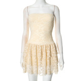 Sexy Solid Color Tube Top Mini Dress GSZM-G25DS012