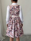Fashion Print Sleeveless Corseted Midi Dress GZEY-ZK2413423