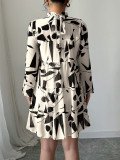 Long Sleeve Print Loose Casual Dress GZEY-D2333035