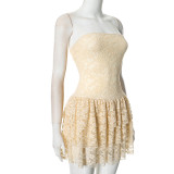 Sexy Solid Color Tube Top Mini Dress GSZM-G25DS012