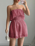 Solid Color Wrap Chest Slim Romper GZEY-D2326004