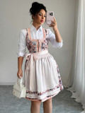 Fashion Print Sleeveless Corseted Midi Dress GZEY-ZK2413423