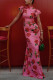 Sleeveless Print Slim Cheongsam Dress GSNU-8069