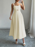 Sleeveless Sling Pleated Midi Dress GZEY-D2523008