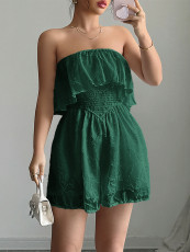Solid Color Wrap Chest Slim Romper GZEY-D2326004