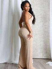 Sleeveless Backless V Neck Jumpsuit YWXS-XS-L45650