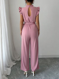 Lace Short Sleeve Corseted  Jumpsuit  GZEY-D2226002