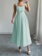 Sleeveless Sling Pleated Midi Dress GZEY-D2523008