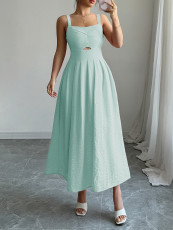 Sleeveless Sling Pleated Midi Dress GZEY-D2523008