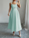 Sleeveless Sling Pleated Midi Dress GZEY-D2523008