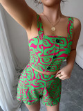 Fashion Print Sleeveless Two Piece Shorts Set GZEY-ZK2329216