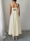 Sleeveless Sling Pleated Midi Dress GZEY-D2523008