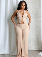 Sleeveless Backless V Neck Jumpsuit YWXS-XS-L45650