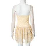 Sexy Solid Color Tube Top Mini Dress GSZM-G25DS012
