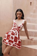 Sexy Print Sleeveless Lace Mini Dress GSNU-8050