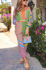 Fashion Print Loose Shirt Two Piece Pants Set GSNU-3029