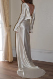 Sexy Backless Solid Color Gown Slim Maxi Dress GSNU-8086