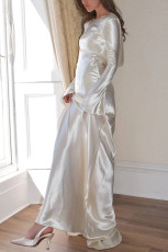Sexy Backless Solid Color Gown Slim Maxi Dress GSNU-8086