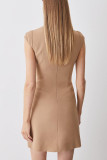 Sleeveless Solid Color Mini Dress GSNU-8083