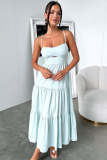 Solid Color Backless Sling Maxi Dress GSNU-246043