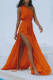 Solid Color Sleeveless Slash Shoulder Maxi Dress GSNU-8045