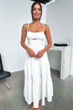 Solid Color Backless Sling Maxi Dress GSNU-246043