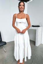 Solid Color Backless Sling Maxi Dress GSNU-246043