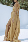 Solid Color Sleeveless Slash Shoulder Maxi Dress GSNU-8045