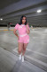 Casual Print Short Sleeve Sweater Short Suit QXTF-83042