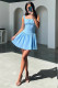 Solid Color Halter Sexy Corset Mini Dress GSNU-8029