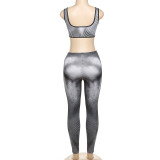 Gradient Sexy Sport Skinny Pants Two Piece Set DLSF-K23S38767